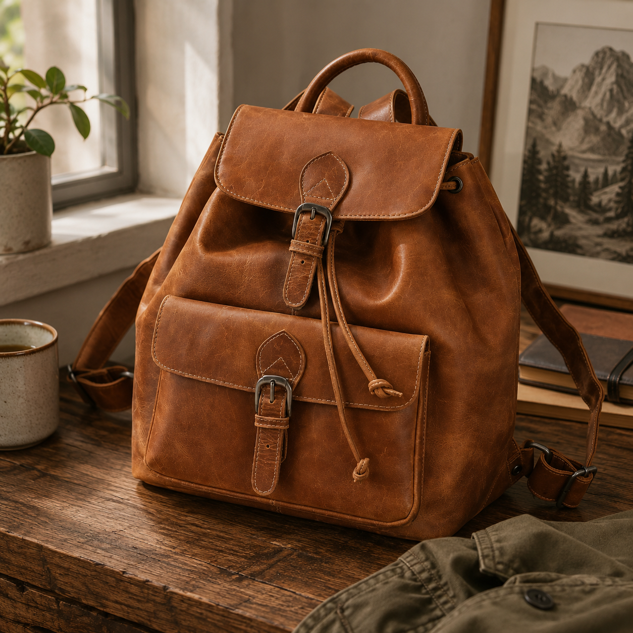 Rucksack JACOB`S WAY aus Büffelleder