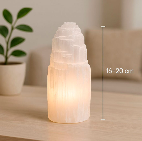 Beleuchteter Selenit "Eisberg" 16-20 cm (ohne Sockel)