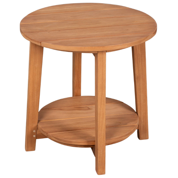 Teakholz Beistelltisch Milton Teak Rund 50 cm