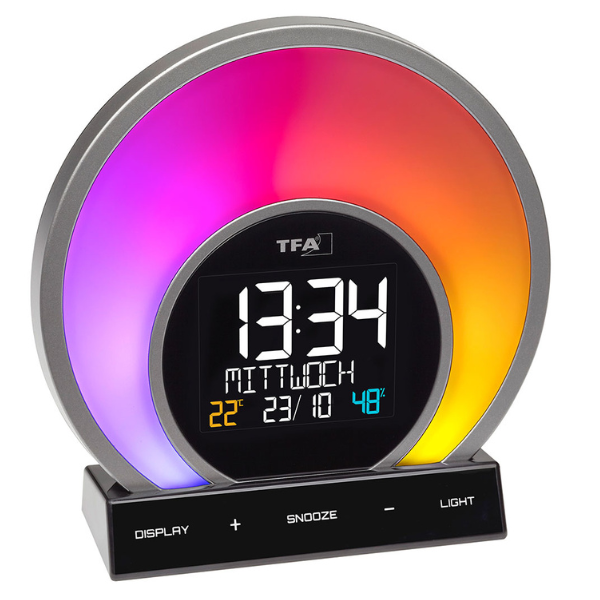 Lichtwecker mit Farbwechsel-Stimmungslicht und Raumklima