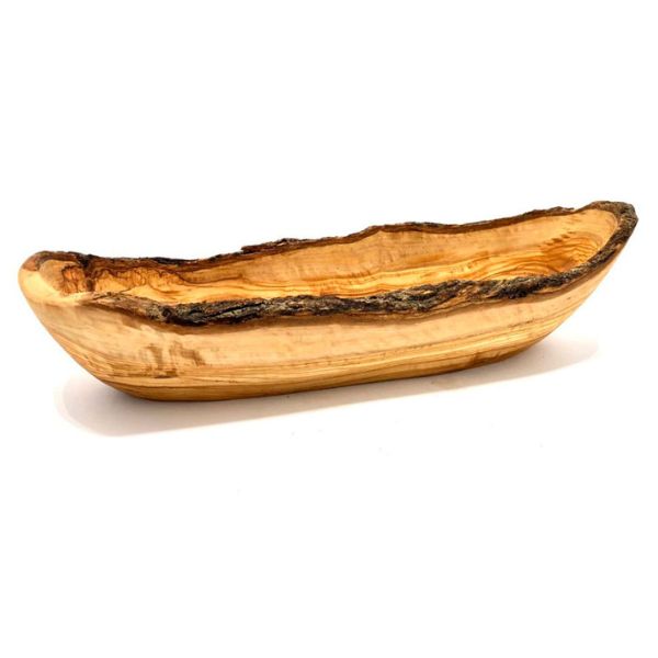Brotschale aus Olivenholz 35 - 39 cm rustikaler Rand