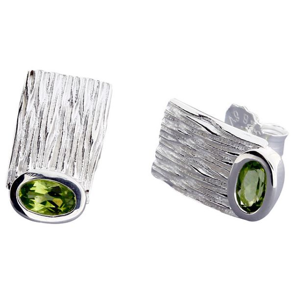 Ohrstecker Crease Silber mit Peridot