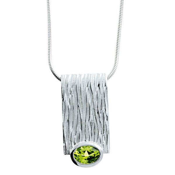 Anhänger Crease Silber mit Peridot (inkl. Schlangenkette)