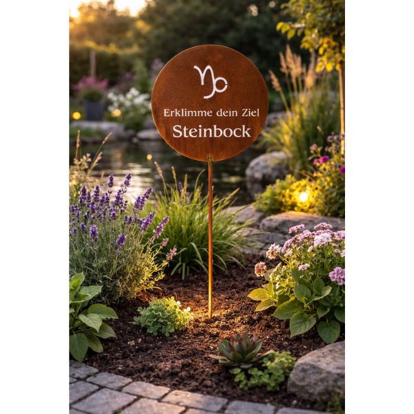 Gartenstecker Sternzeichen Steinbock 22.12. - 20.01. | Edelrost