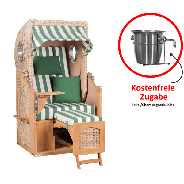 Strandkorb Düne Einsitzer Dessin 561 inkl. Sekt-/Champagnerkühler