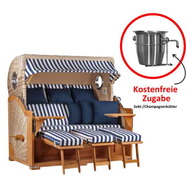 Strandkorb Baltikum XXL Dessin 518 inkl. Sekt-/Champagnerkühler