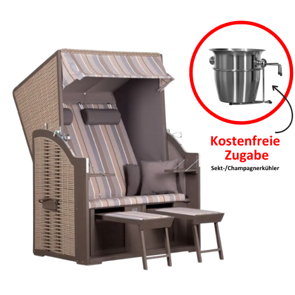 Strandkorb Langeoog (Dessin 403) inkl. Sekt-/Champagnerkühler