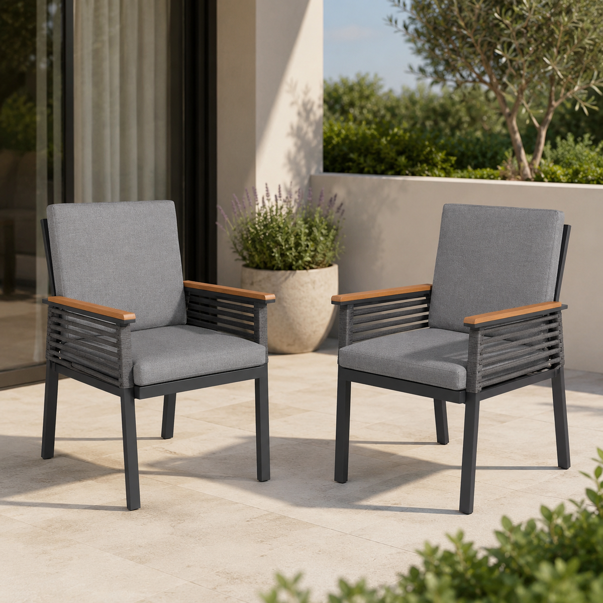 Stuhl DENIA grau (2er Set)