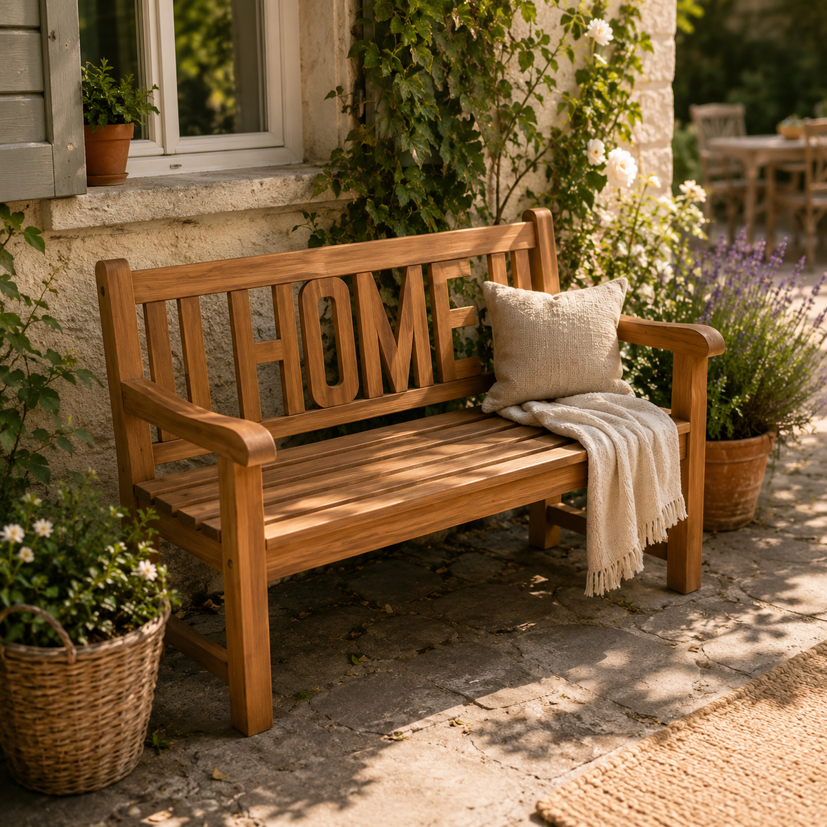 Teakholz Gartenbank Home 120 cm