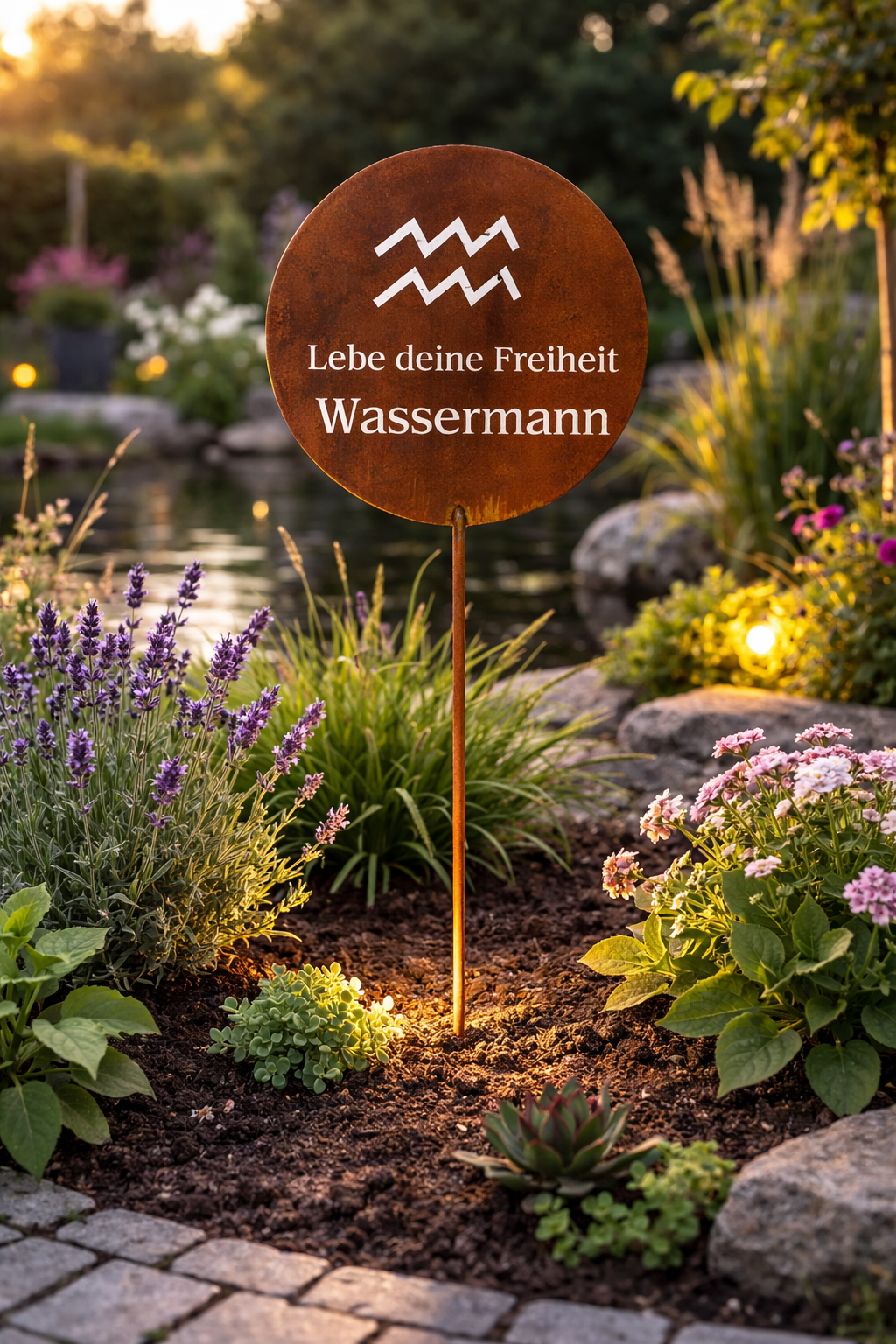 Gartenstecker Sternzeichen Wassermann 21.01. - 19.02. | Edelrost
