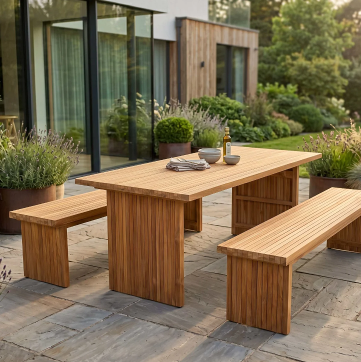 Gartenmöbelset Teak Bank + Tisch Ashford 180cm