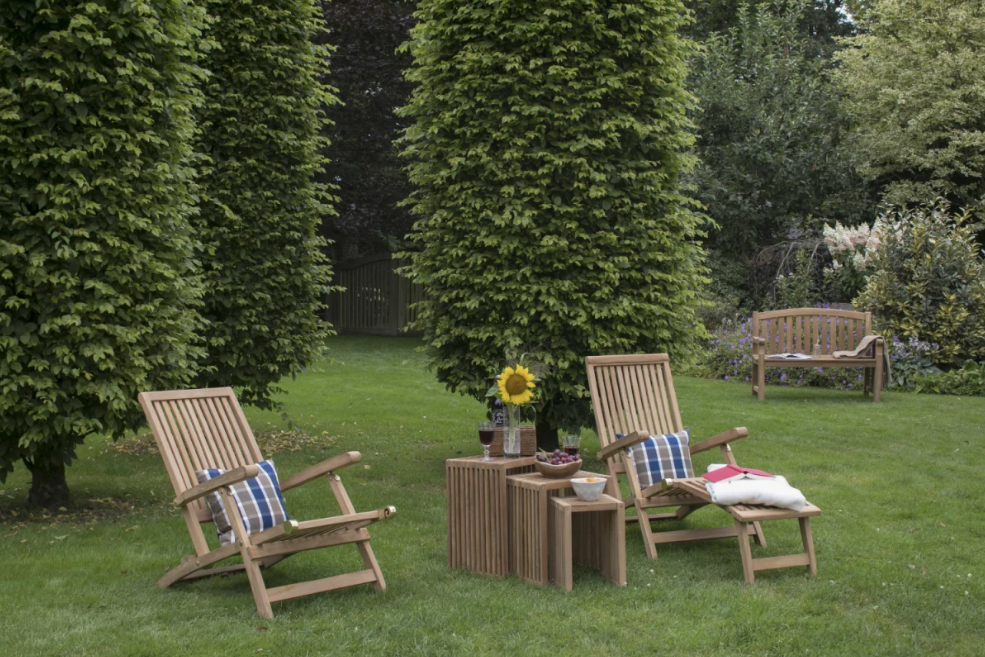 Teakholz Beistelltische 3er Set-Kombination