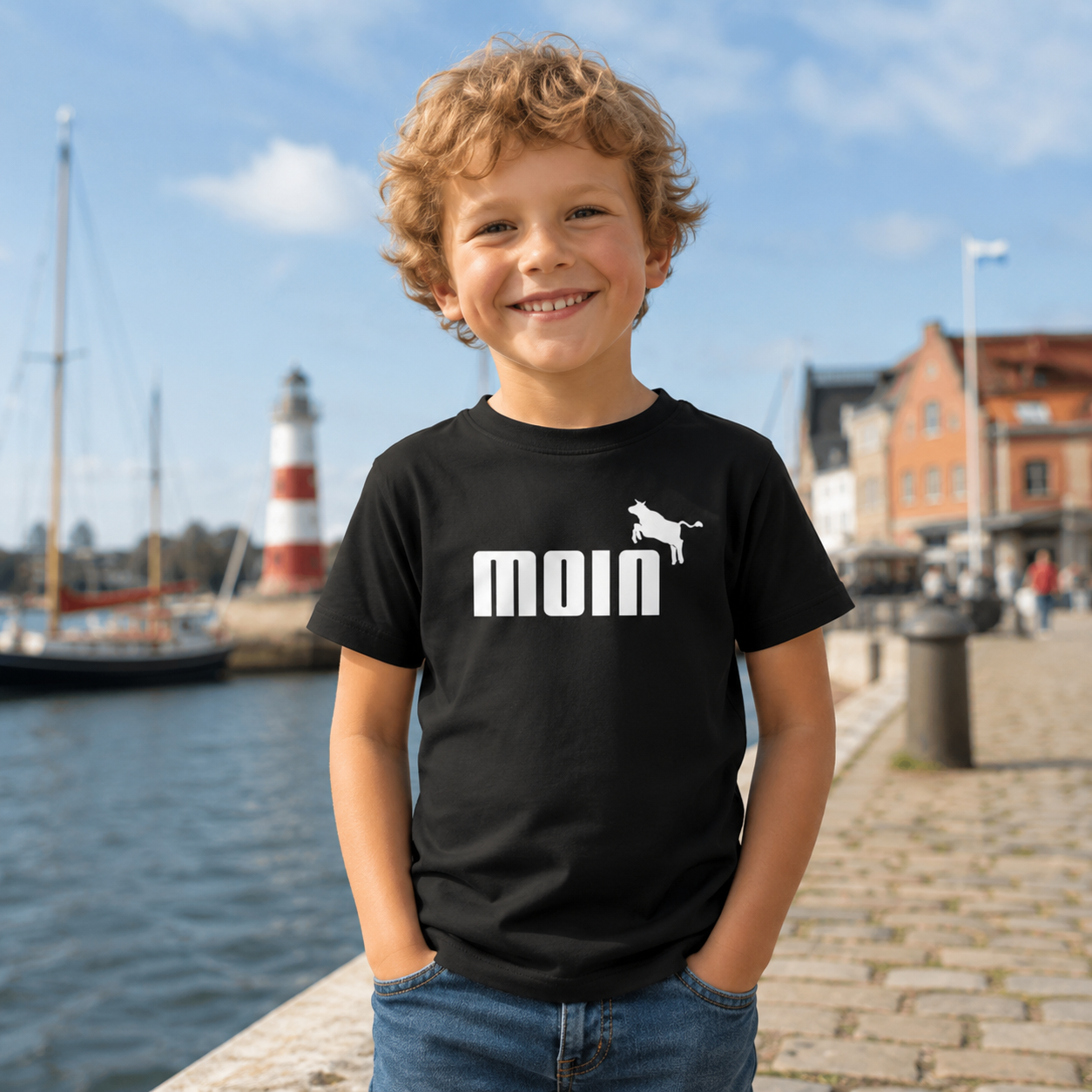T-Shirt "MOIN mit Kuh" för Kinner