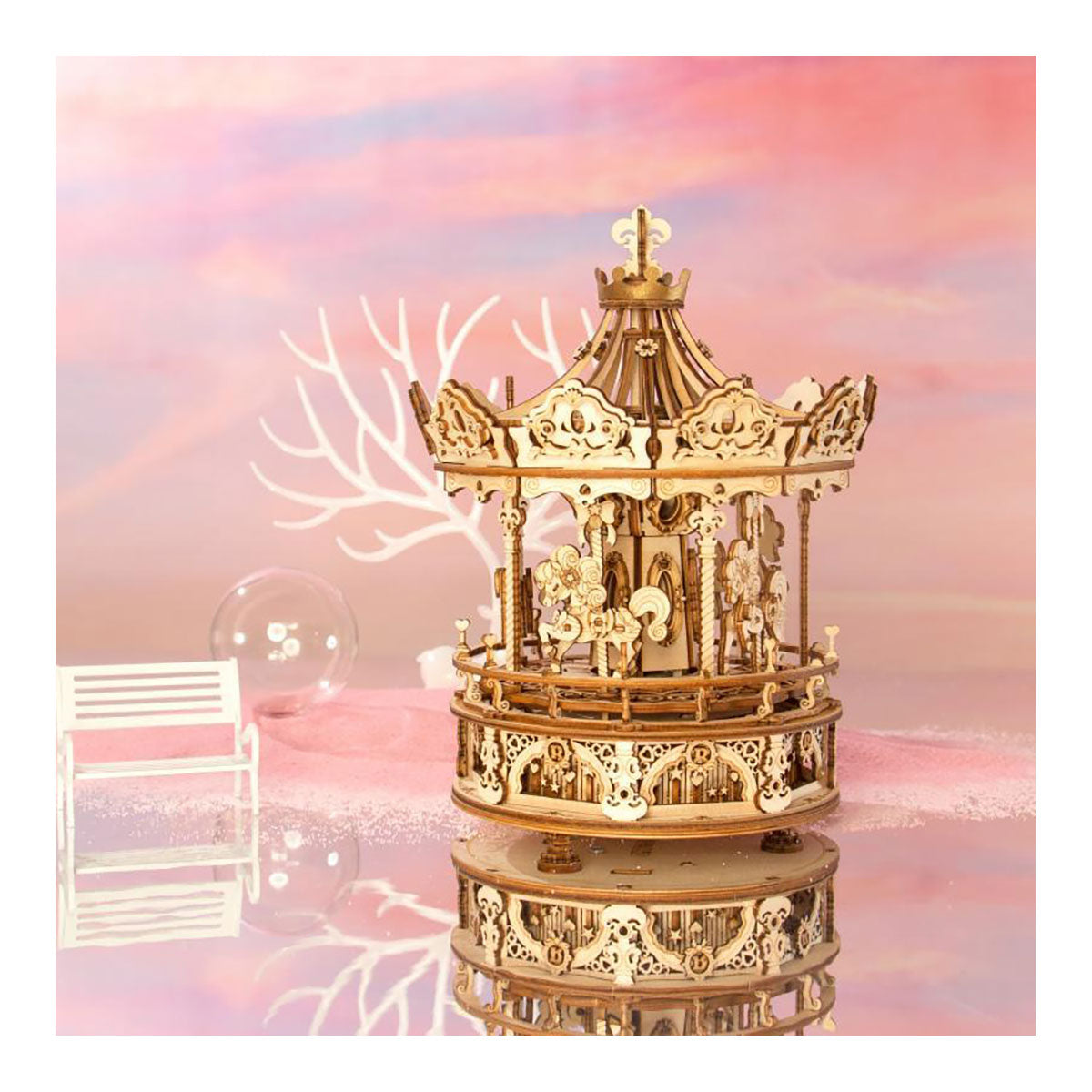 3D-Holzpuzzle Karussell