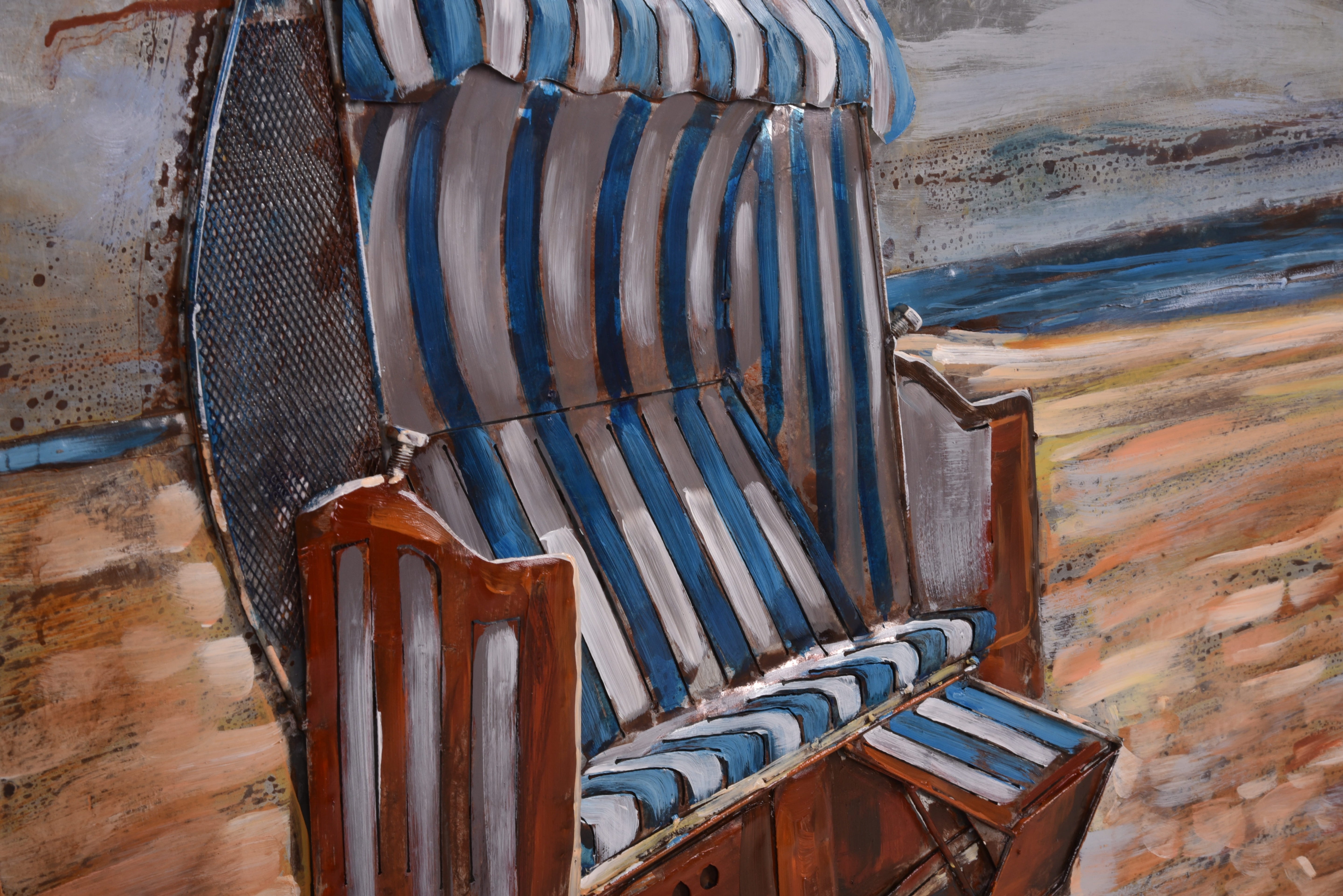 3D Metallbild Strandkorb