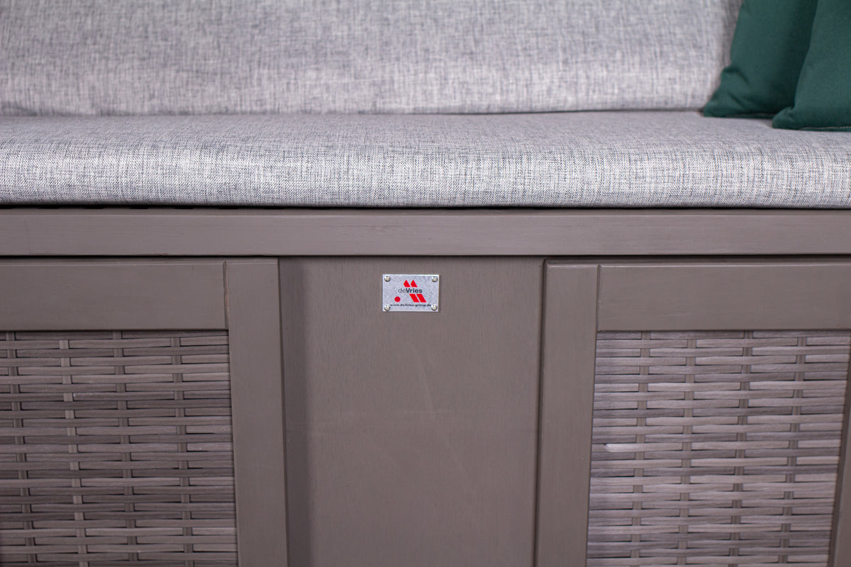 Strandkorb deVries PURE® Wave XL PE grey Des. 484 inkl. Sekt-/Champagnerkühler