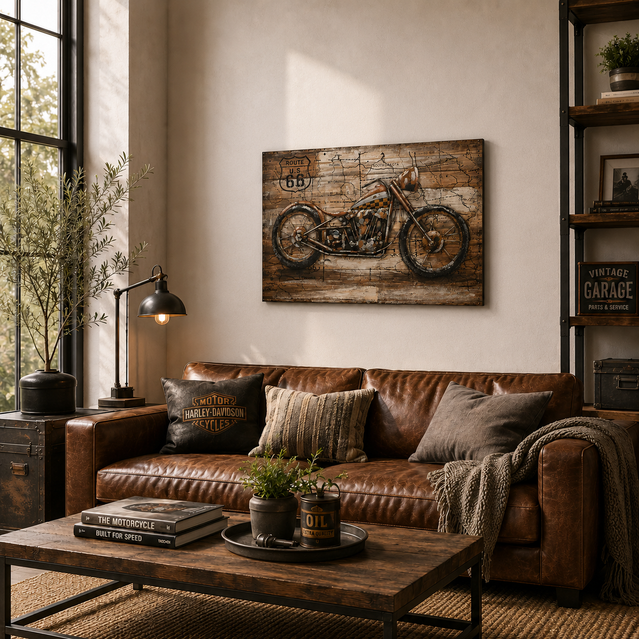 3D Metallbild Motorrad