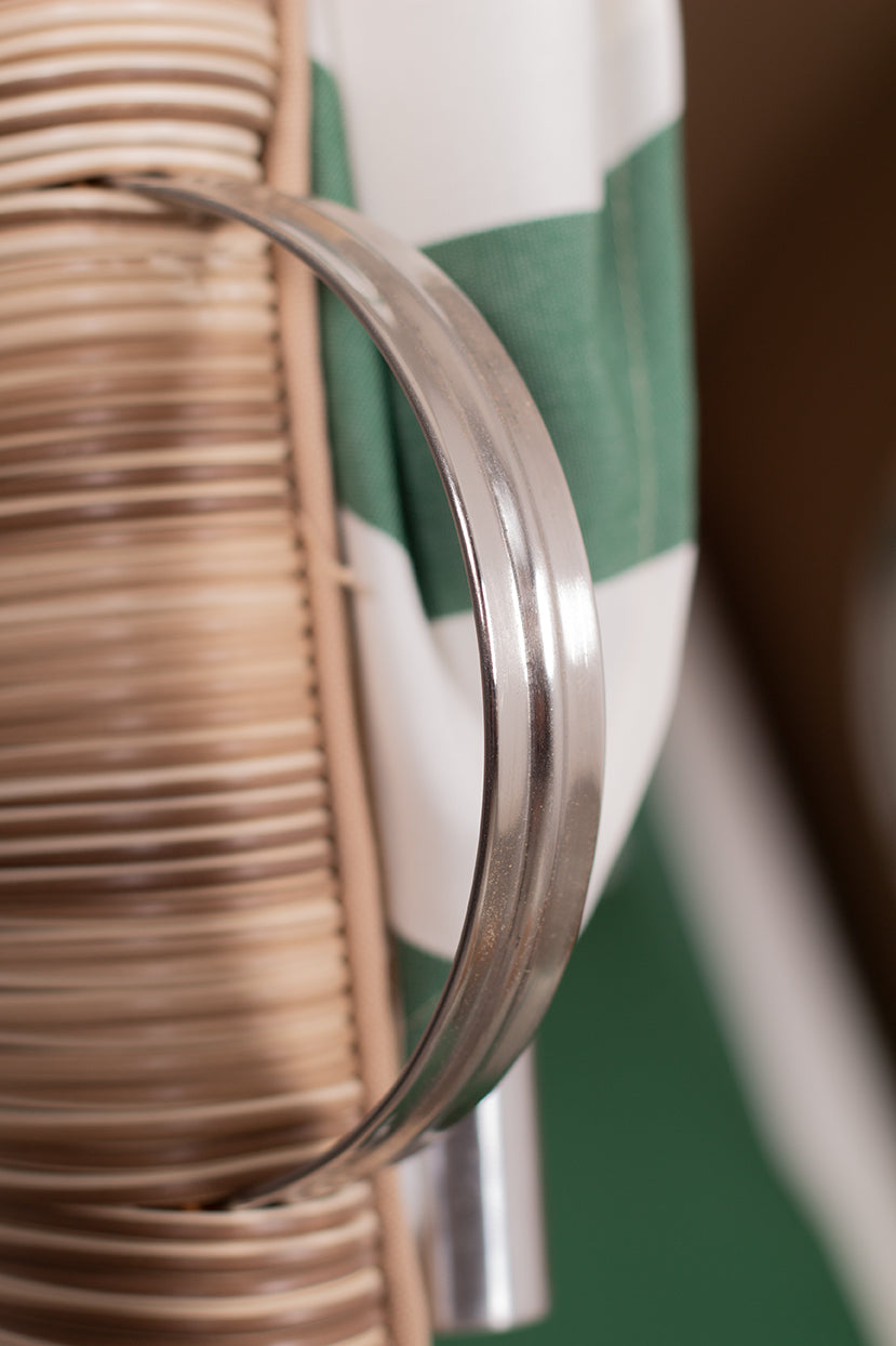 Strandkorb Düne Einsitzer Dessin 561 inkl. Feuerschale IDAHO