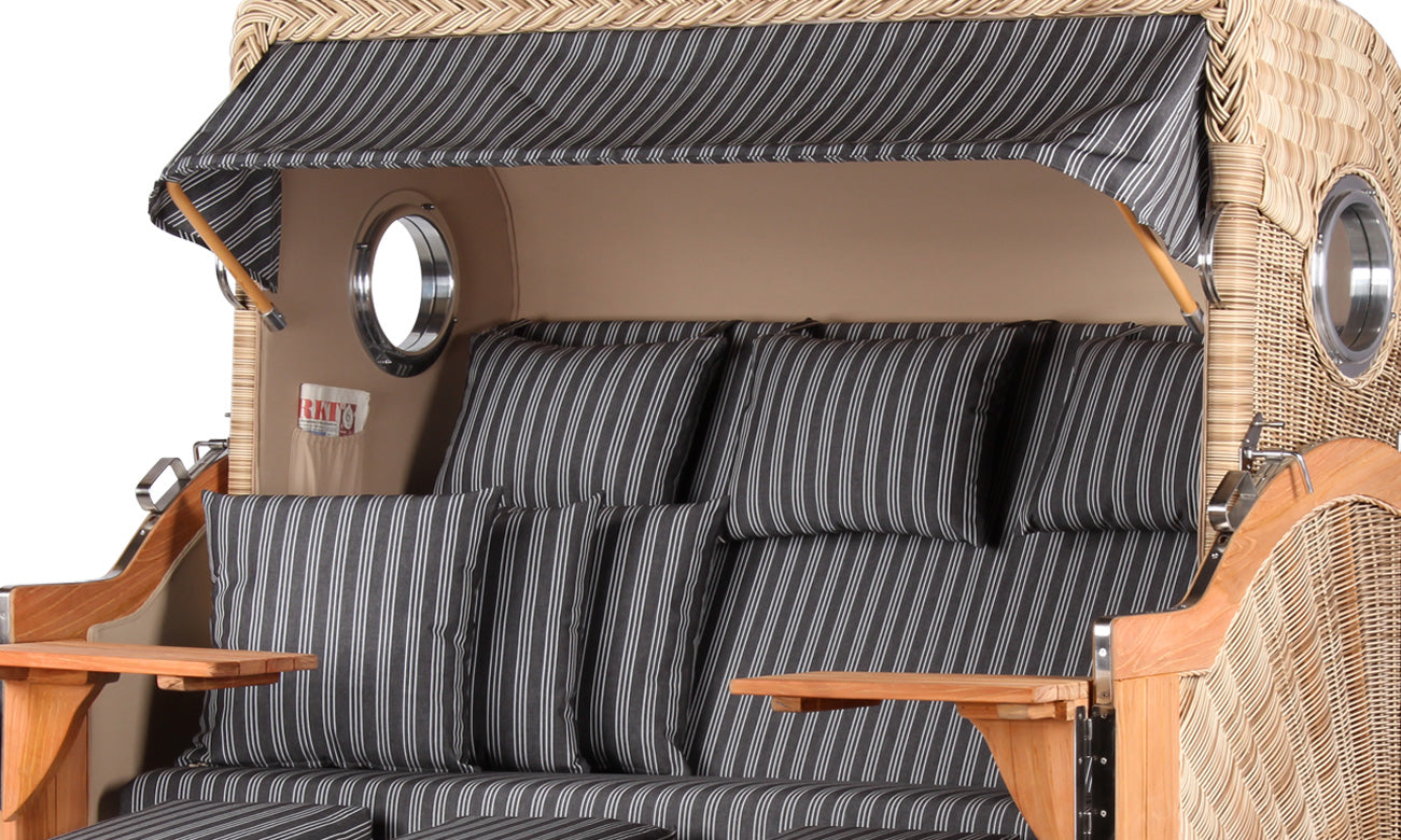 Strandkorb Baltikum XXL Dessin 500 inkl. Feuerschale IDAHO