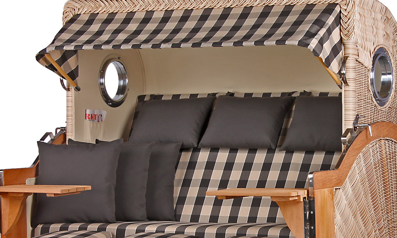 Strandkorb Baltikum XXL Dessin 505 inkl. Feuerschale IDAHO