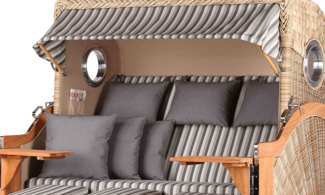 Strandkorb Baltikum XXL Dessin 545 inkl. Feuerschale IDAHO