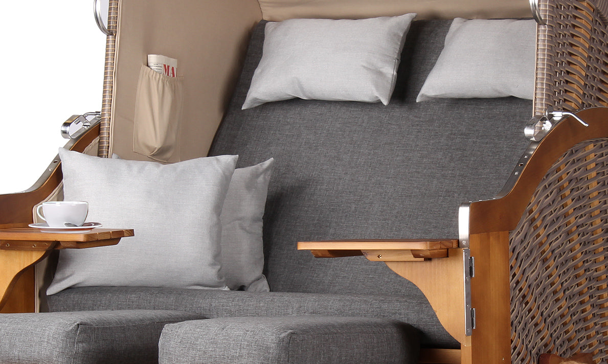 Strandkorb Schleswig Dessin 558 inkl. Feuerschale IDAHO