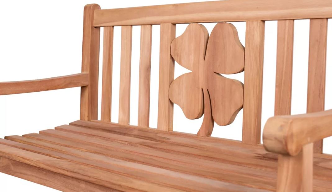 Teakholz Gartenbank Kleeblatt 120 cm