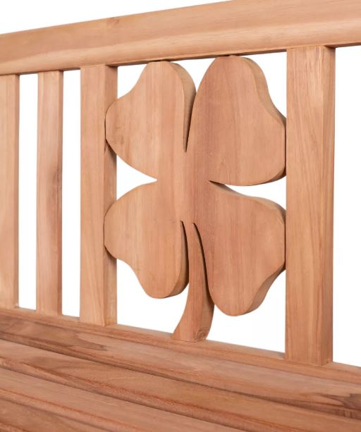 Teakholz Gartenbank Kleeblatt 120 cm