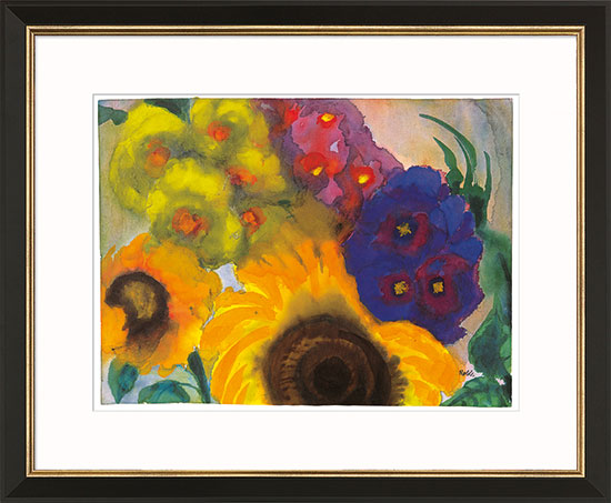 emil-nolde-bild-sommerblumen-version-schwarz-goldfarben-gerahmt
