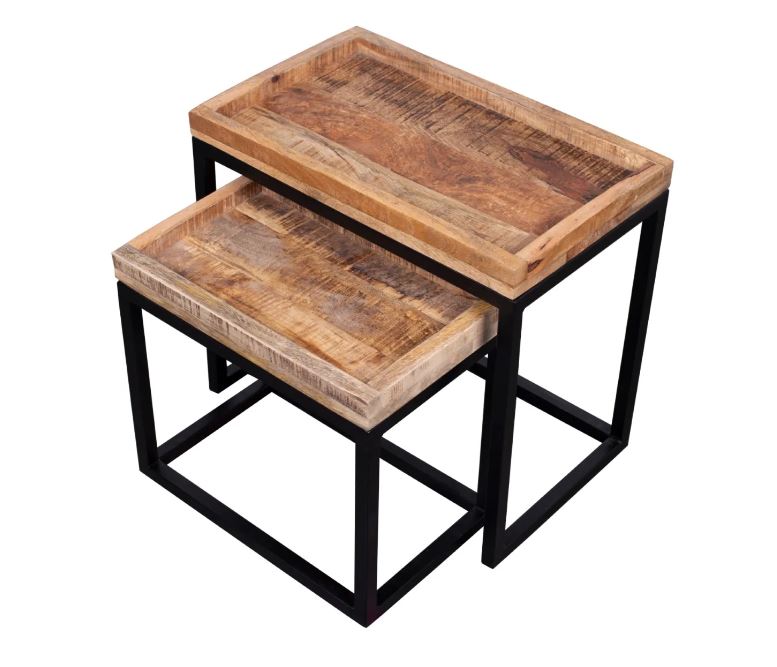 Couchtisch Lecce Mangoholz natur (2er Set)