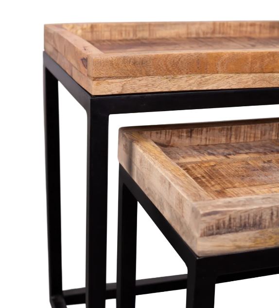 Couchtisch Lecce Mangoholz natur (2er Set)