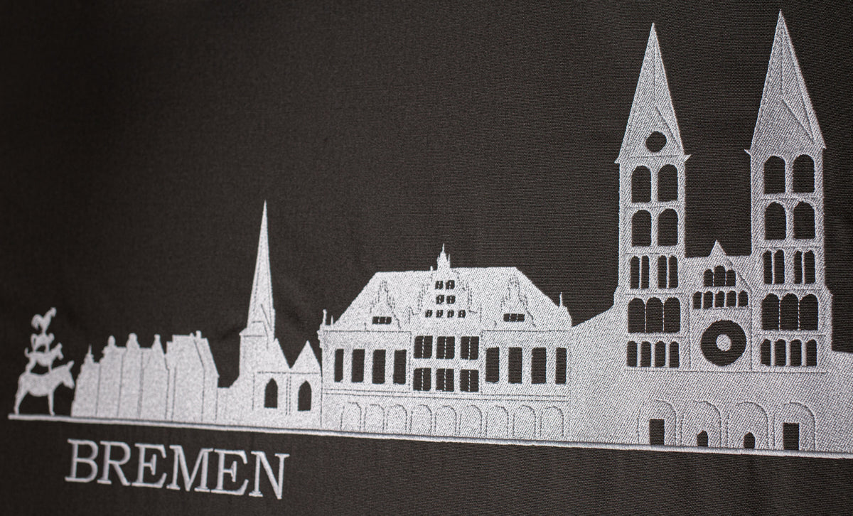 Strandkorb Düne Teak Skyline Bremen inkl. Sekt-/Champagnerkühler