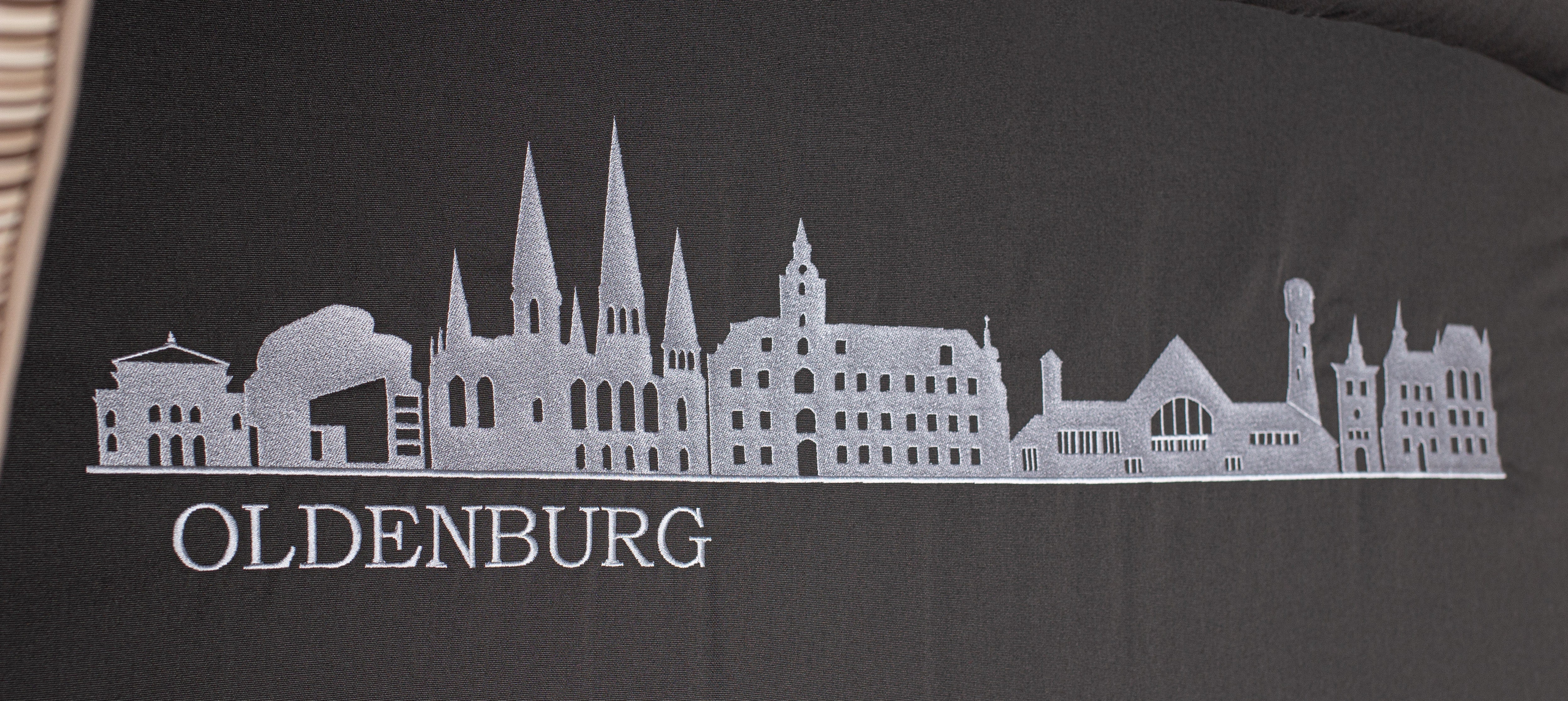 Strandkorb Düne Teak Skyline Oldenburg inkl. Feuerschale IDAHO