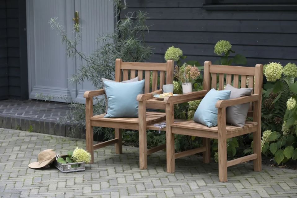 Teakholz Feierabendbank Zweisitzer 160 cm