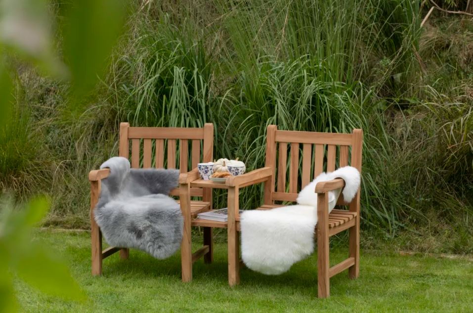 Teakholz Feierabendbank Zweisitzer 160 cm