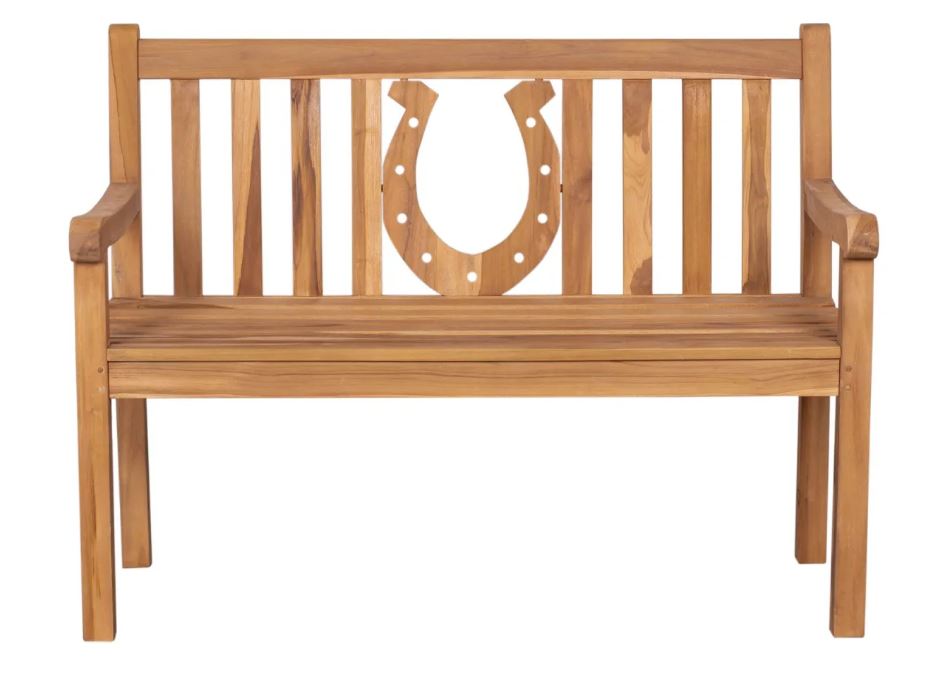 Teakholz Gartenbank Hufeisen 120 cm