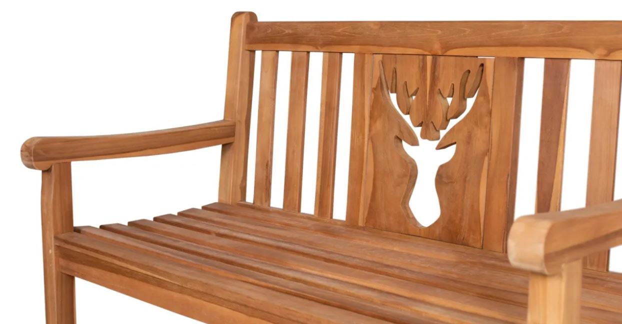 Teakholz Gartenbank Woodie Hirsch 120 cm