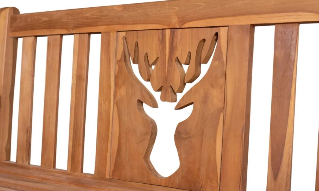 Teakholz Gartenbank Woodie Hirsch 120 cm