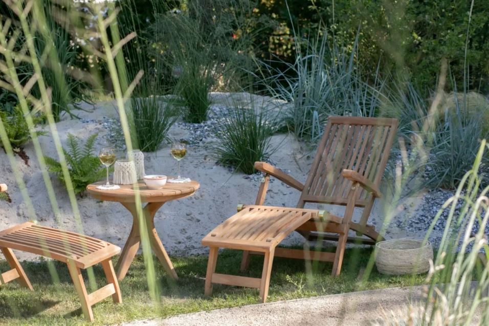 Teakholz Gartenliegestuhl Yacht