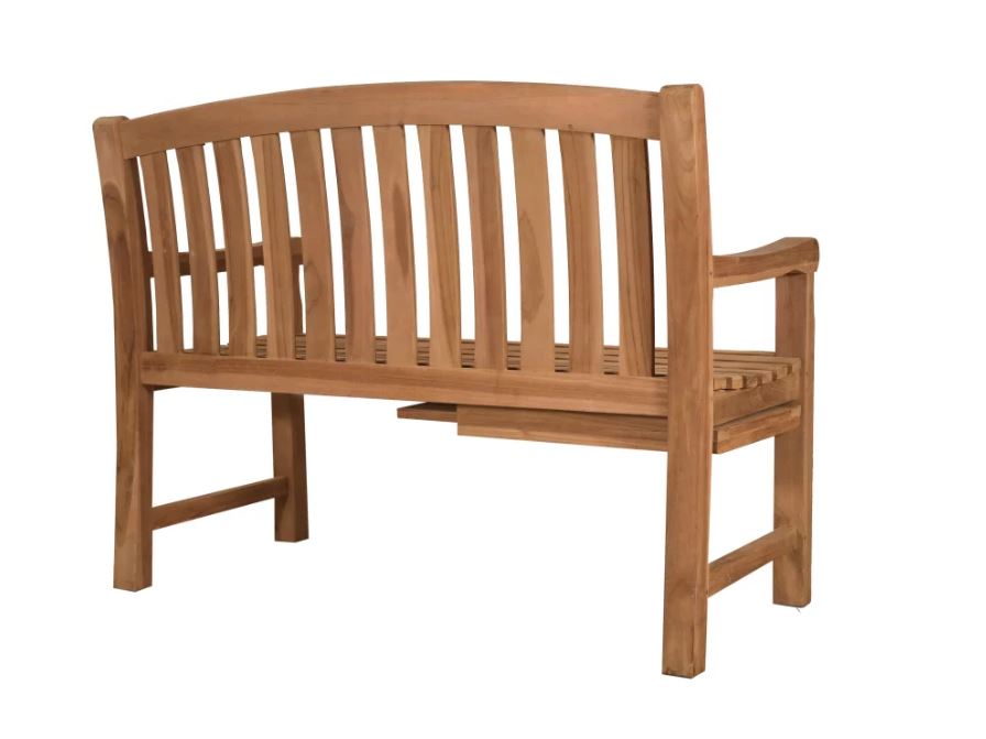 Gartenbank Lancaster Teak 120 cm mit Seitentisch