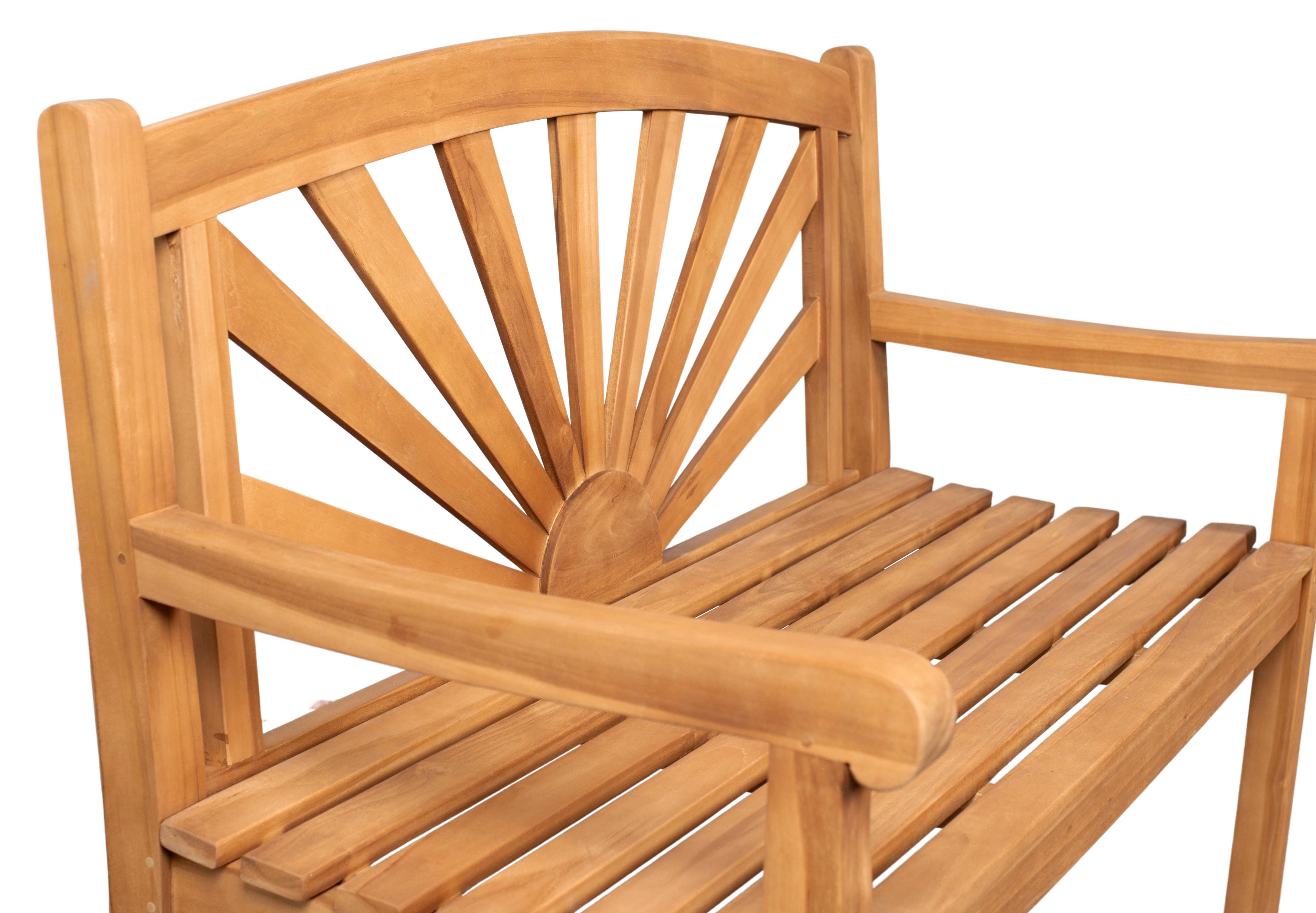 Teakholz Gartenbank Sonne 120 cm