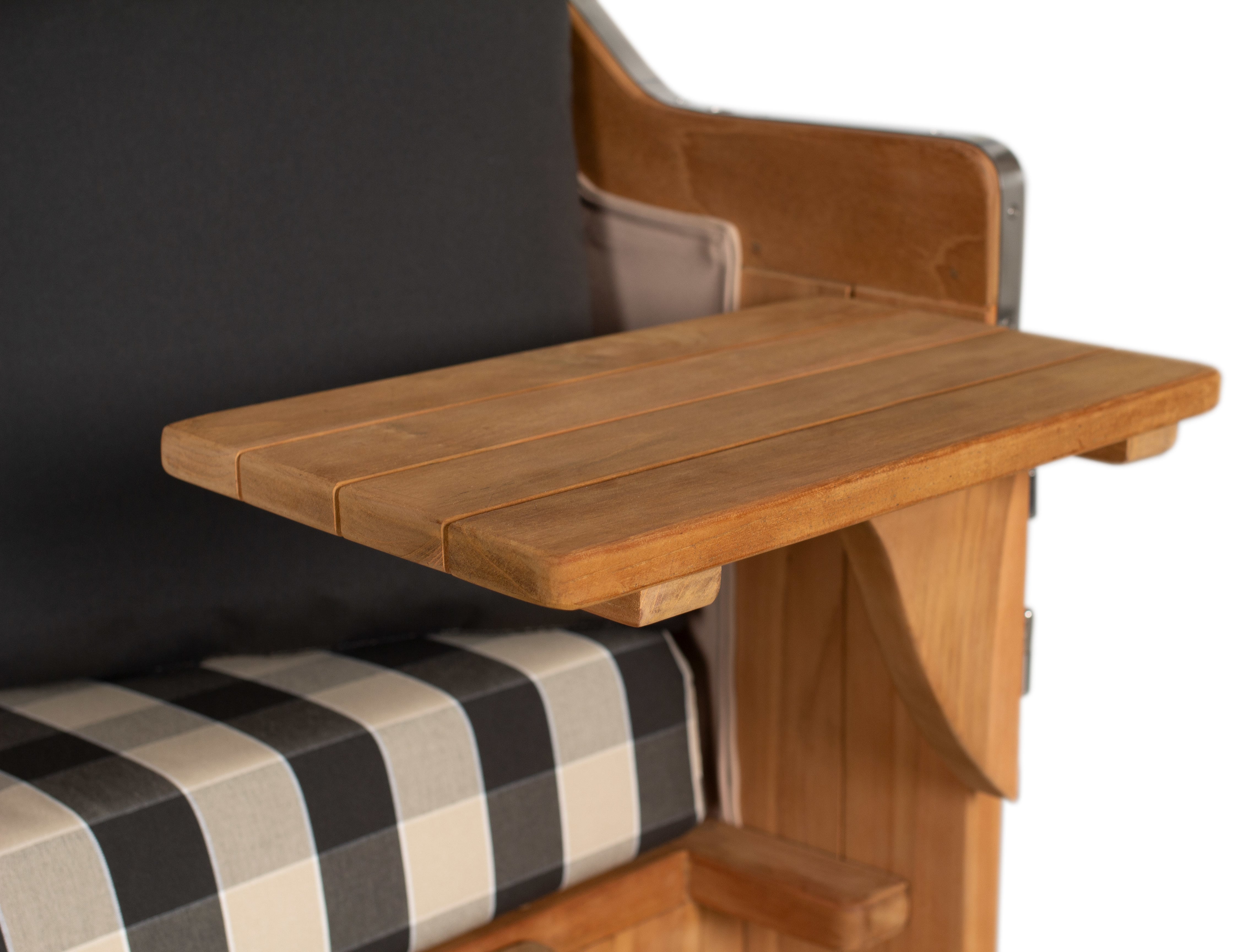 Strandkorb Düne Grande Bullauge PE Banana Dessin 505 inkl. Feuerschale IDAHO