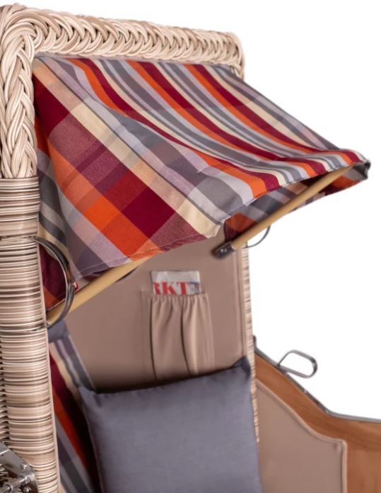 Strandkorb Düne Einsitzer Dessin 584 inkl. Feuerschale IDAHO