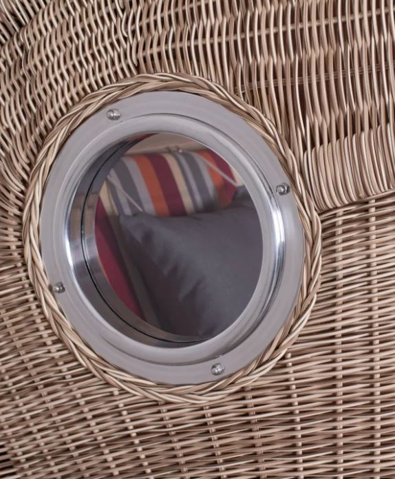 Strandkorb Düne Einsitzer Dessin 584 inkl. Feuerschale IDAHO