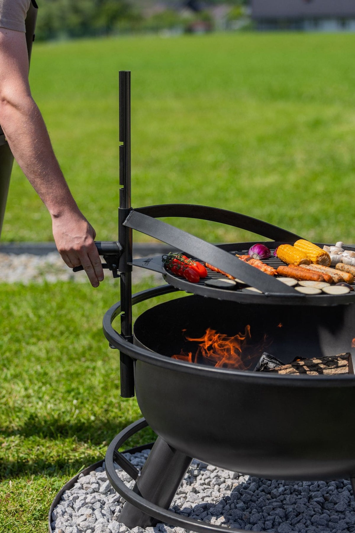 bene on fire Feuerschalen-Set Arizona X Ø 80 cm mit Grillrost Ø 60 cm
