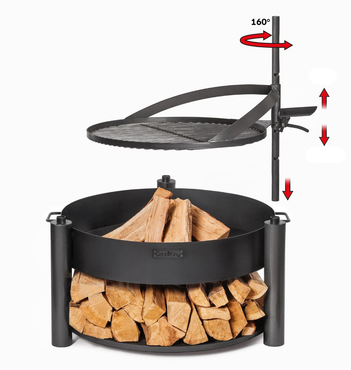 bene on fire Feuerschalen-Set Washington X Ø 80 cm mit Grillrost Ø 60 cm