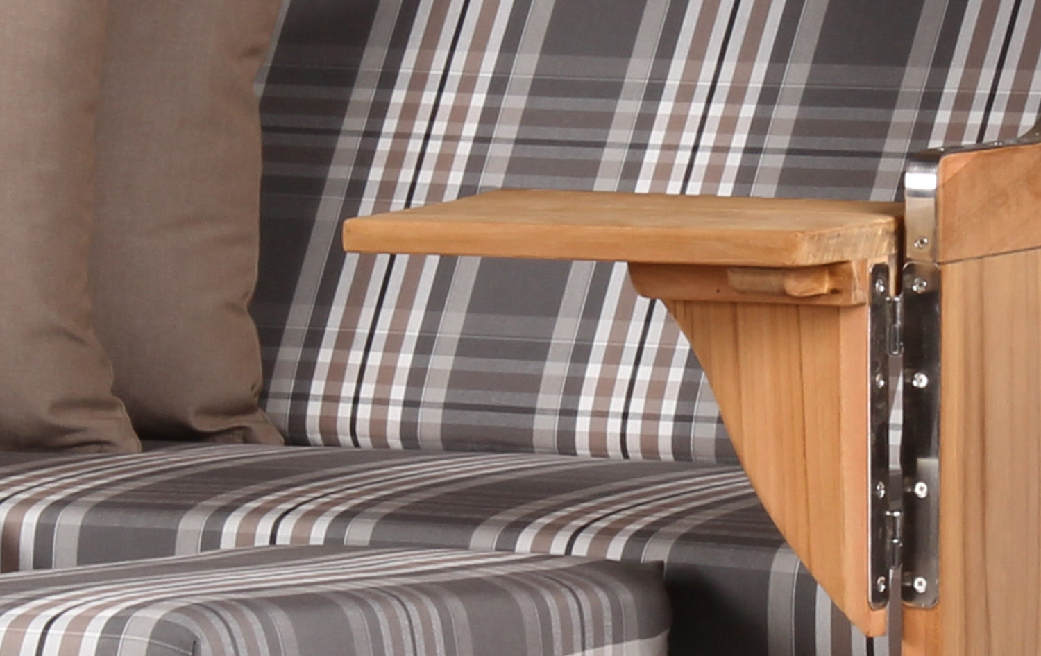 Strandkorb Düne Teak Bullauge Dessin 522 inkl. Feuerschale IDAHO