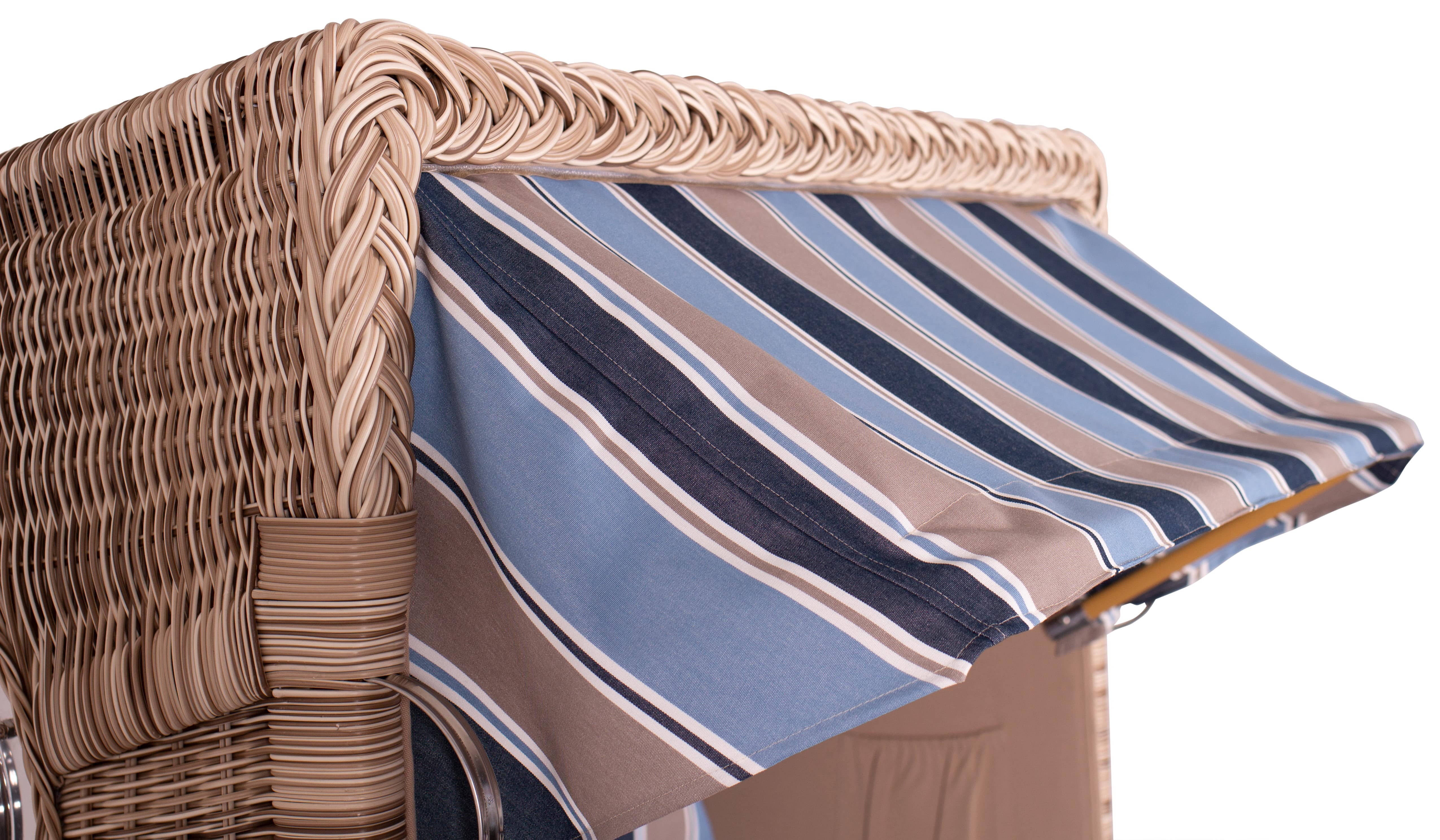 Strandkorb Düne Teak Bullauge Dessin 580 inkl. Feuerschale IDAHO