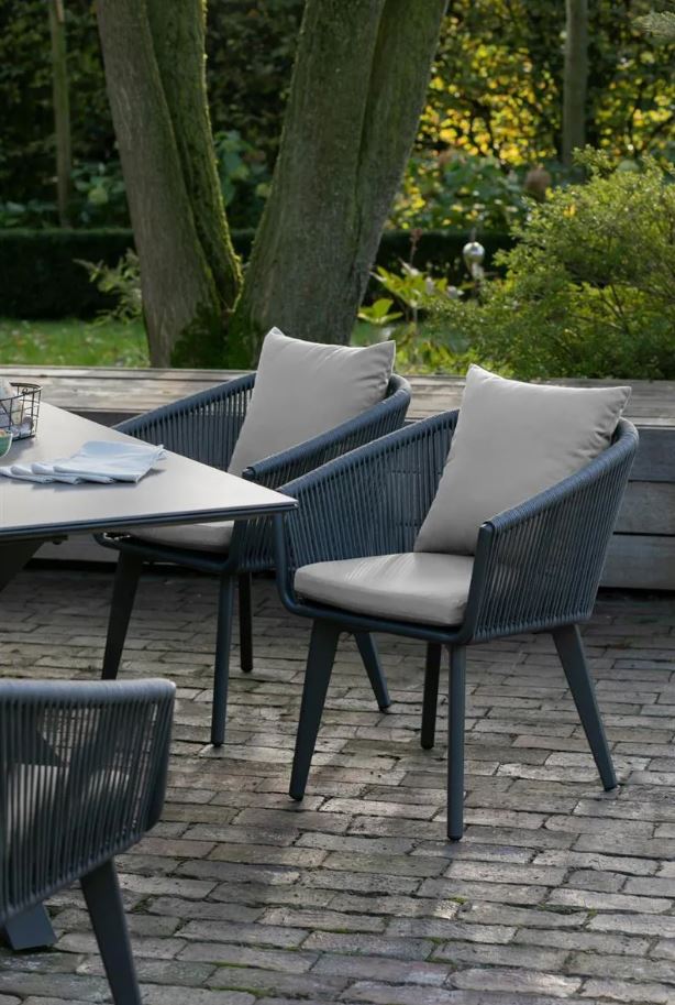 Gartenmöbelset: Tisch Almeria (200 cm) & 6er Set Diningsessel Cadiz