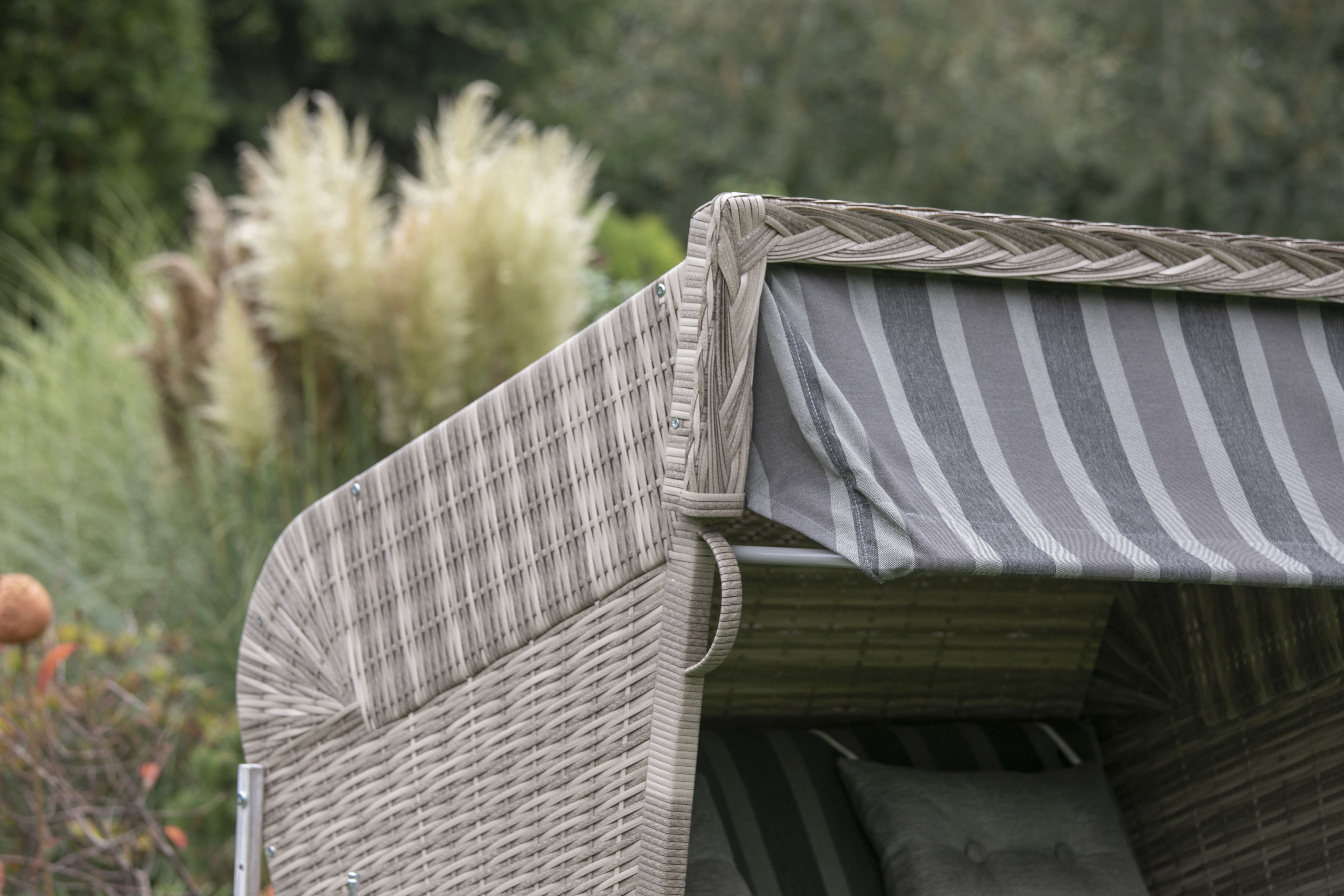 Strandkorb deVries PURE® Classic XL SUN PE white kubu Dessin 402